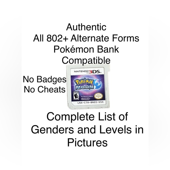 Pokemon Moon Loaded With All 802 + Pokemon Unlocked - Picture 1 of 10